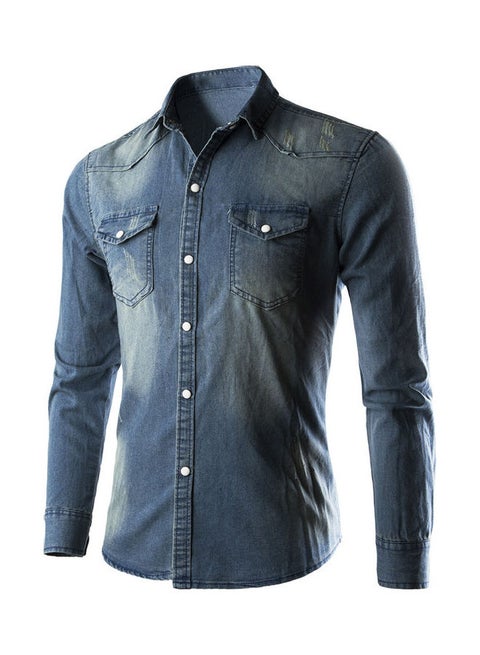 Generic Denim Shirt Blue Best Price KSA Riyadh, Jeddah