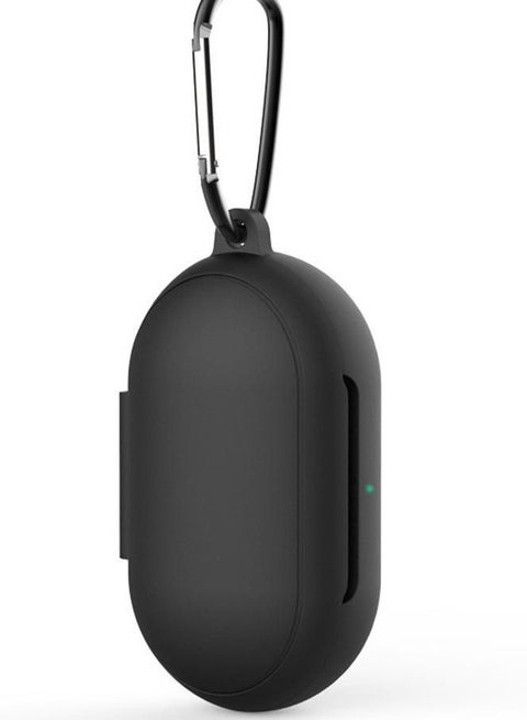 Silicone Wireless Earbuds Charging Case With Hook For Samsung Galaxy Buds Plus Black
