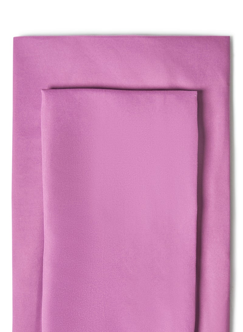 Rahalife 2- Piece Fitted Bedsheet Set Twin Size Microfiber Plum  - Image 2
