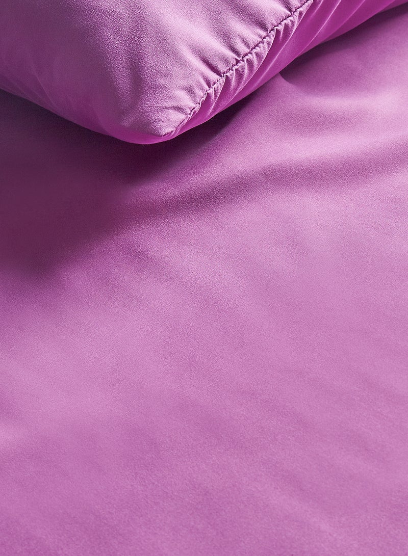 Rahalife 2- Piece Fitted Bedsheet Set Twin Size Microfiber Plum  - Image 4