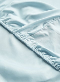Rahalife 2- Piece Fitted Bedsheet Set Twin Size Microfiber Baby Blue  - Image 3