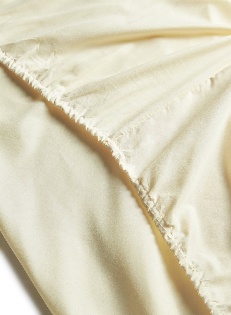 Rahalife 2- Piece Fitted Bedsheet Set Twin Size Microfiber Beige - Image 3