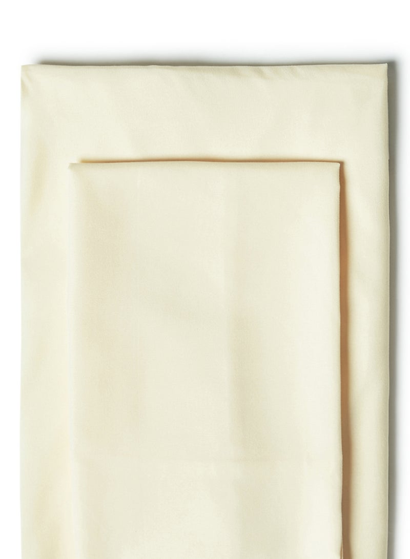 Rahalife 2- Piece Fitted Bedsheet Set Twin Size Microfiber Beige - Image 2