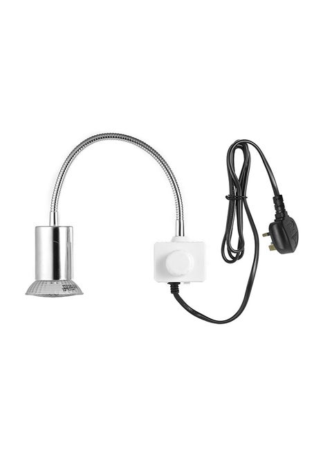 UVA Basking Heat Lamp Silver 21x7x9cm