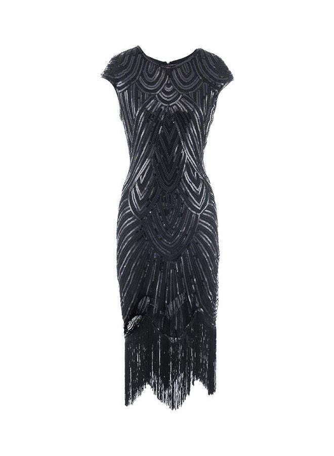 Solid Sleeveless Dress Black