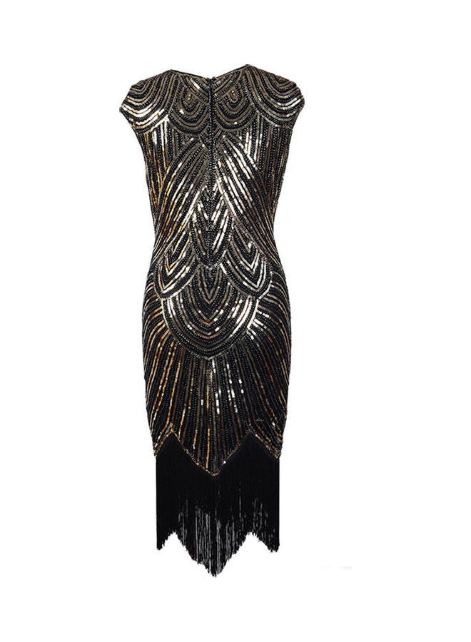 Vintage Sleeveless Dress Black/Gold