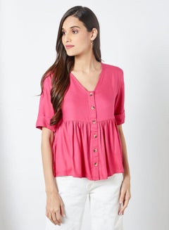 Buttoned Peplum Top Dusty Pink - v1608810871/N31873643V_1