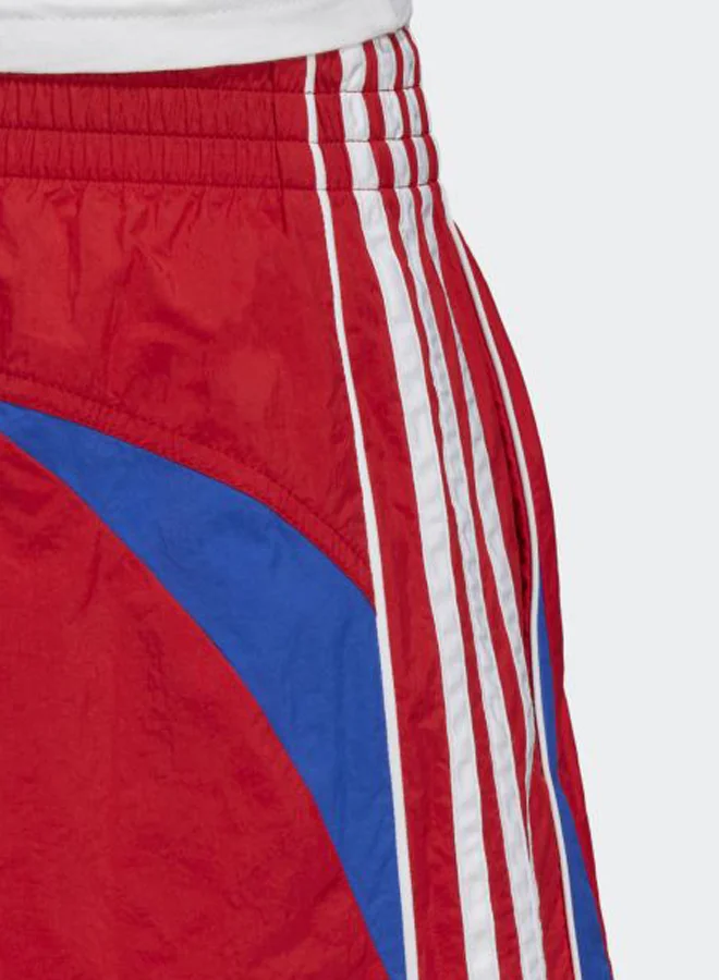 Adidas Colourblock 3-Stripes Running Shorts Scarlet