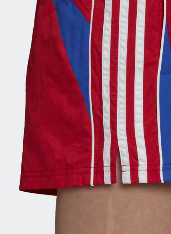 Adidas Colourblock 3-Stripes Running Shorts Scarlet