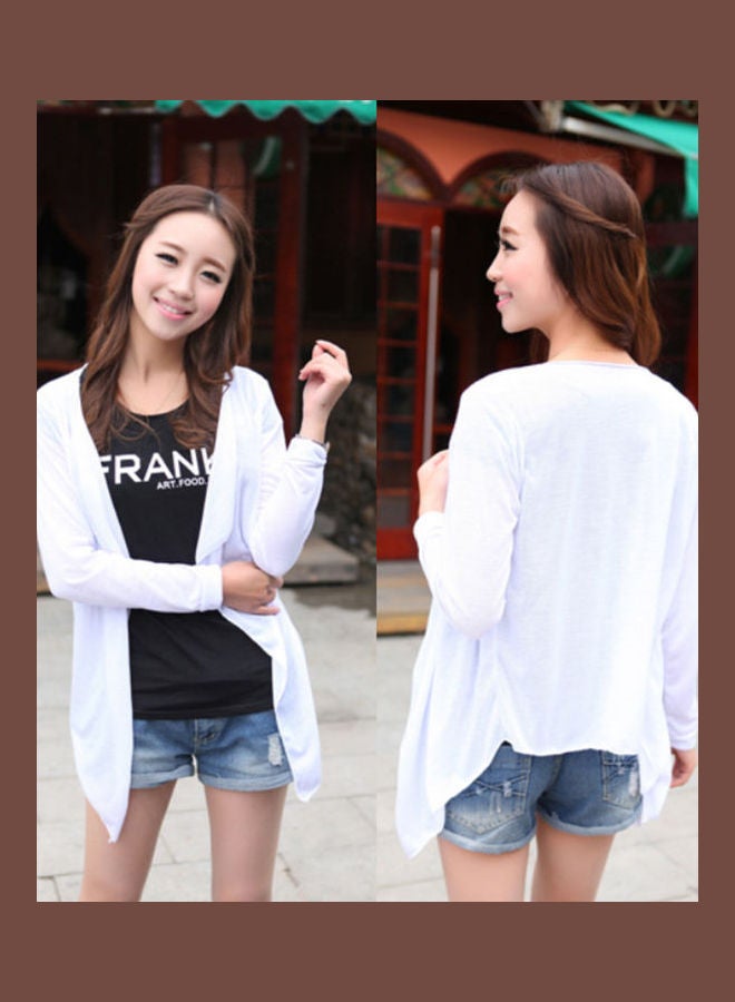 Summer Beach Long Sleeve Sunscreen Cardigan Casual Shawl Grey - Image 3