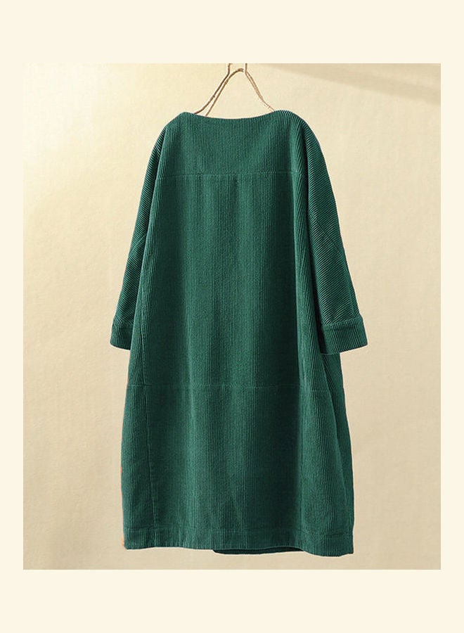 Plus Size Loose Midi Dress Green - Image 2