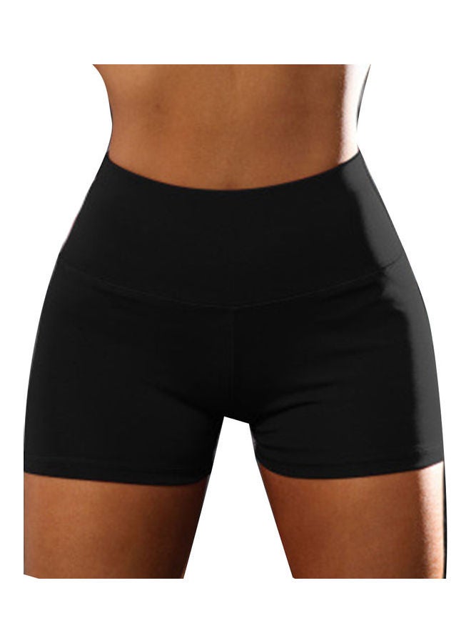 شورت بخصر مرتفع وقصة ضيقة أسود - Image 1