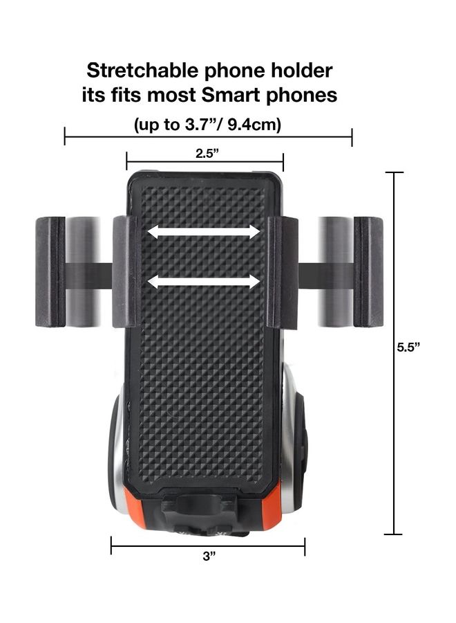 SONDPEX Zoom Tube Bicycle Bluetooth Speaker Phone Mount And Headlights 19.69cm - Image 5