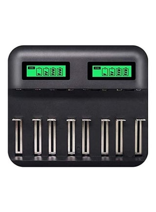 USB Smart Battery Charger With 8 Slots LCD Display Black - v1608811871/N43302550A_1