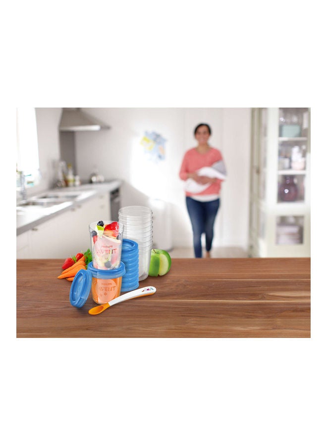 PHILIPS AVENT Pack of 20 Baby Food Storage Cups with Weaning Spoon  - Image 3