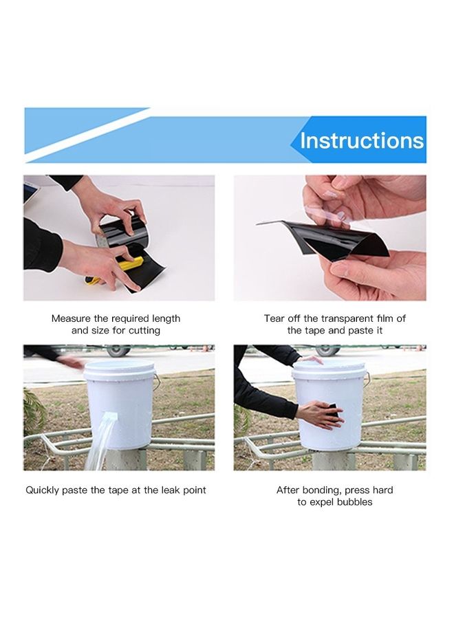 Generic - Super Strong Fiber Waterproof Tape Stop Leaks Seal Repair Tape black 150*5cm - Image 1
