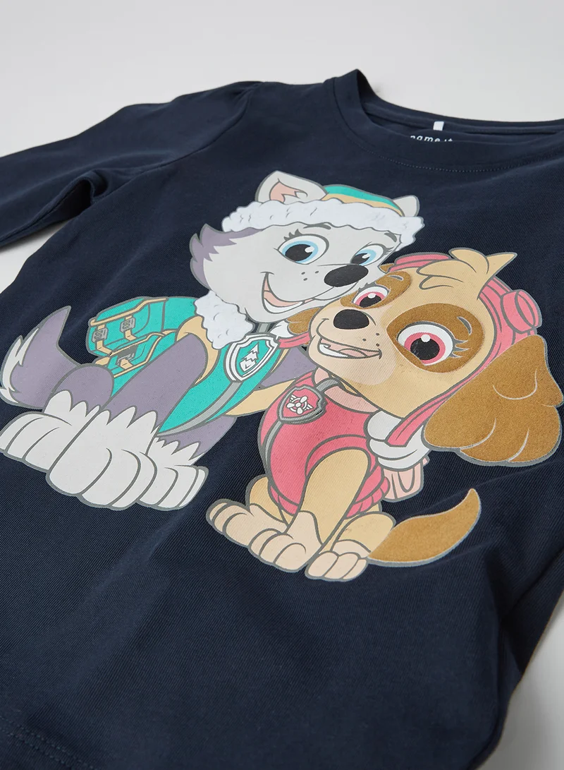 NAME IT Kids Front Graphic T-Shirt Dark Sapphire