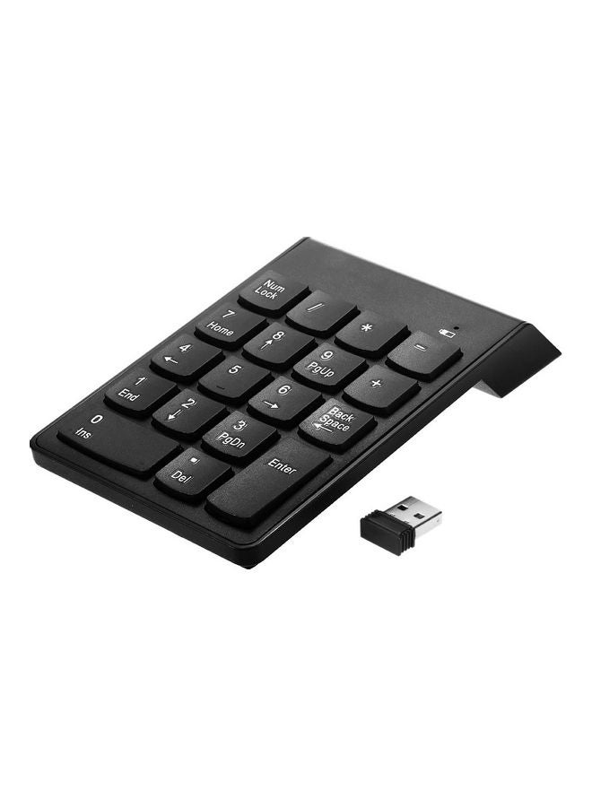 Generic - 2.4G USB Numeric 18 Keys Wireless Mini Digital Keyboard Black - Image 1