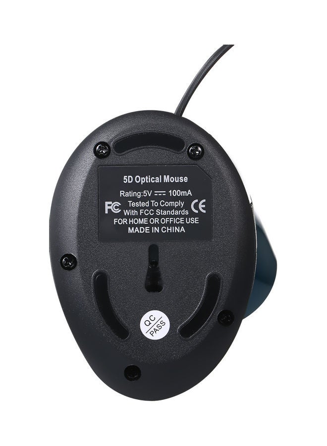 Wired Vertical Mouse Black/Blue/Red - Image 3