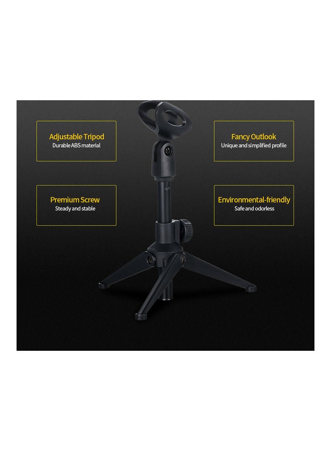 Adjustable Microphone Stand Foldable Stand 360°Rotatable multicolour - Image 4