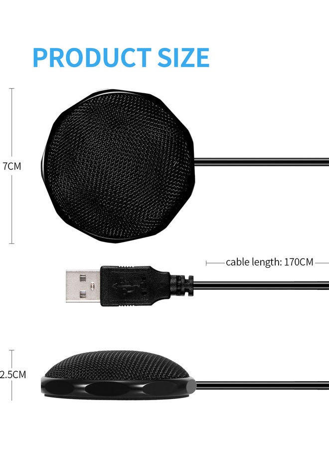 USB Condenser Microphone  Desktop Computer Mic 360° Sound Pickup Black - Image 2