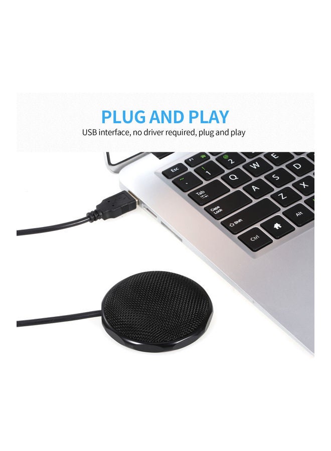 USB Condenser Microphone  Desktop Computer Mic 360° Sound Pickup Black - Image 3