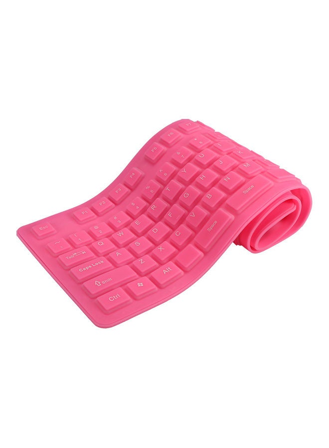 108 Keys USB Silicone Flexible Keyboard Pink - Image 1