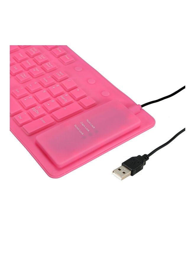 108 Keys USB Silicone Flexible Keyboard Pink - Image 2