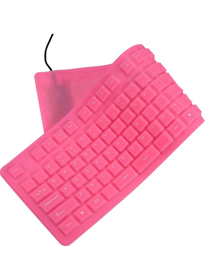 108 Keys USB Silicone Flexible Keyboard Pink - Image 3