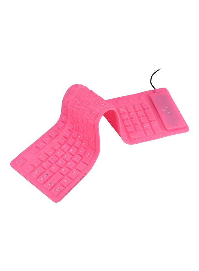 108 Keys USB Silicone Flexible Keyboard Pink - Image 4