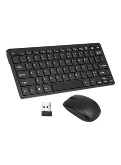 Wireless Keyboard Mouse With USB Receiver Black