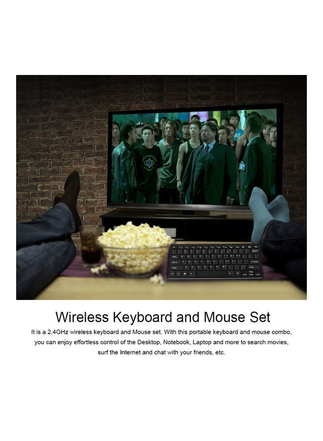 Generic - Wireless Keyboard Mouse With USB Receiver Black - Image 1