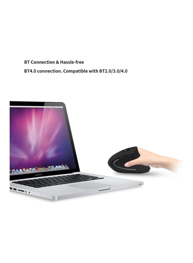 BT Mouse Vertical Ergonomic Design Optical Mice Black - Image 1