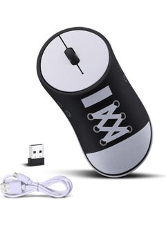 Wireless Rechargeable Sneaker Shaped Mouse Black/White