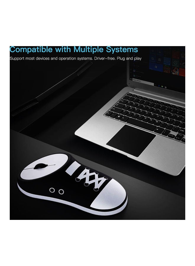Generic - Wireless Rechargeable Sneaker Shaped Mouse Black/White - Image 1