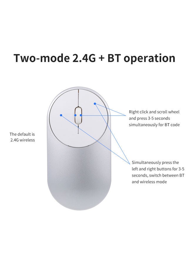 Wireless Bluetooth Mouse Silver - Image 5