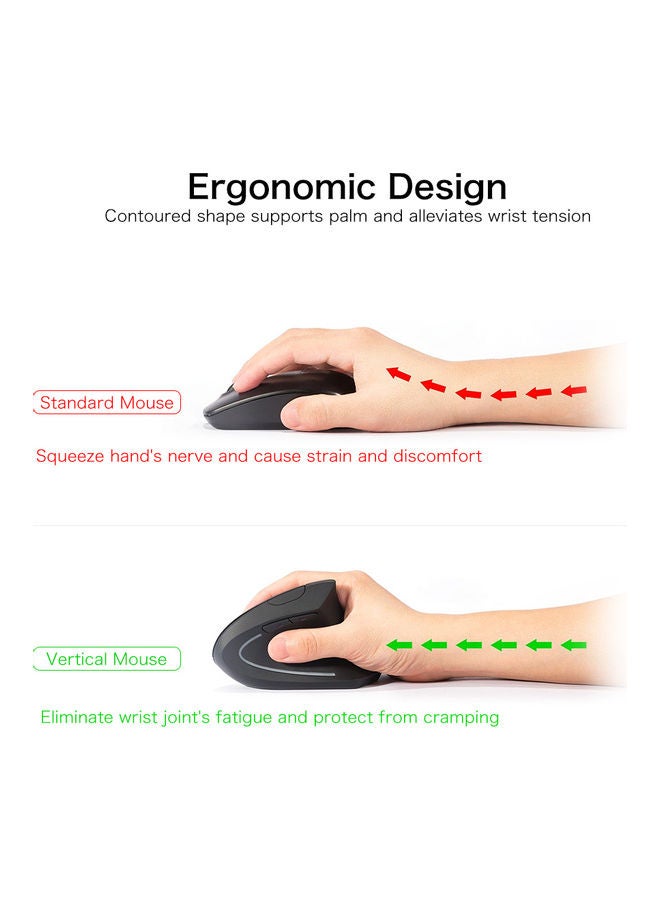 Vertical USB Mouse Black - Image 4