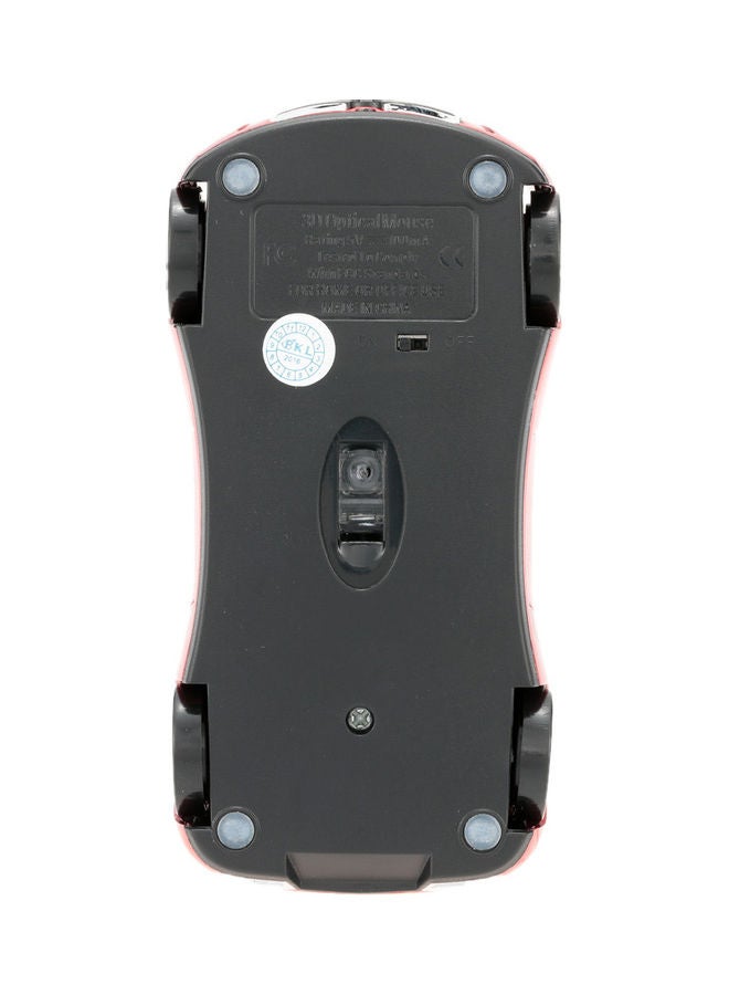 ماوس USB لاسلكي على شكل سيارة سباق بتردد 2.4 جيجاهرتز أحمر - Image 3