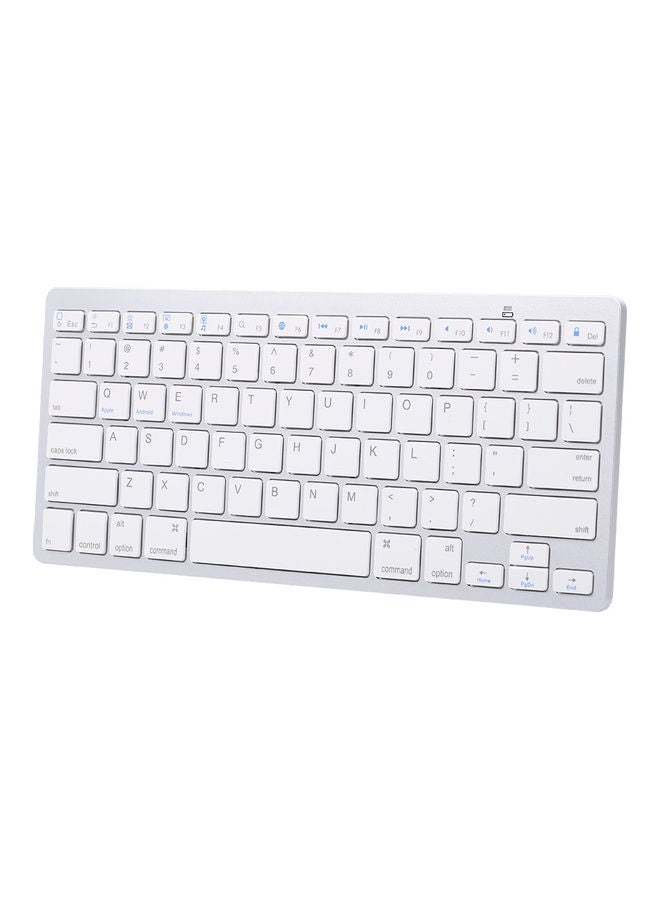 Portable Bluetooth Wireless Keyboard White - Image 3
