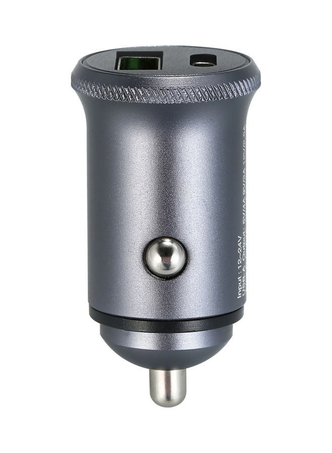 Generic - USB Type-C 12V USB Car Charger 5V 4A/9V 3A Mini Replacement For iPhone Android Grey - Image 1