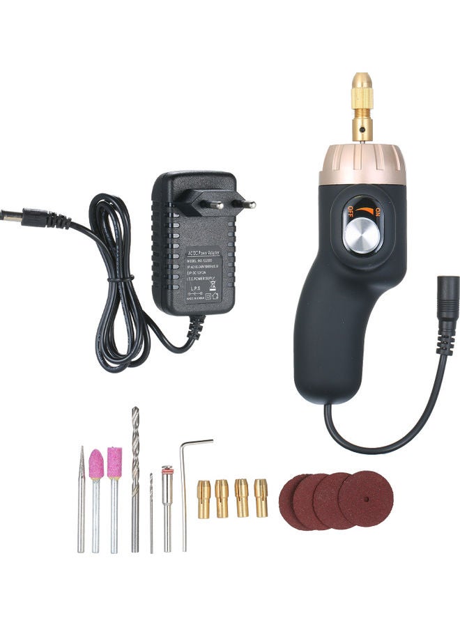 24W Adjustable Speed Polisher And Electric Rotary Engraving Tool Black - Image 1