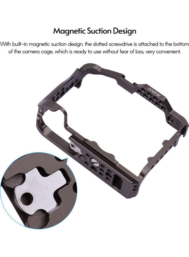 ANDOER Protective Cage With Dual Cold Shoe Mounts Black - Image 4