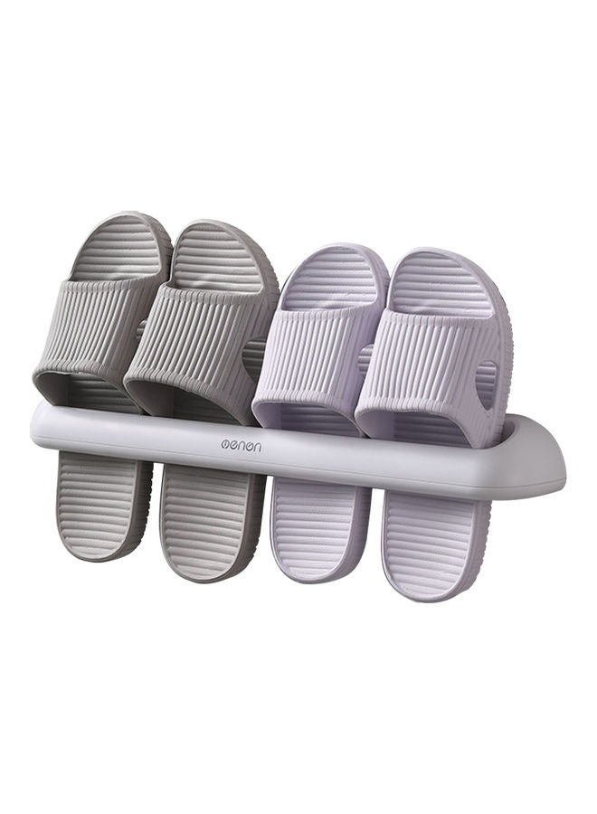 Bathroom Slippers Storage Rack White 28.5x6x7cm  - Image 1