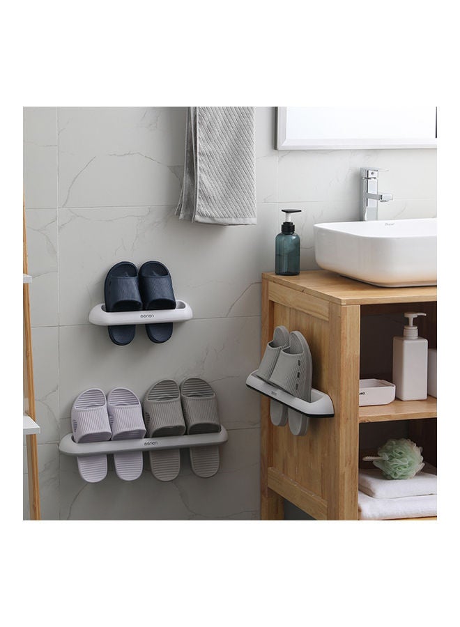 Bathroom Slippers Storage Rack White 28.5x6x7cm  - Image 2