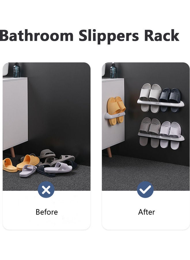 Bathroom Slippers Storage Rack White 28.5x6x7cm  - Image 4
