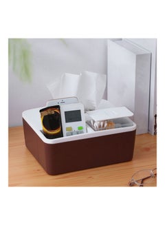 Generic Desk Storage Box Brown/White  - Image 2