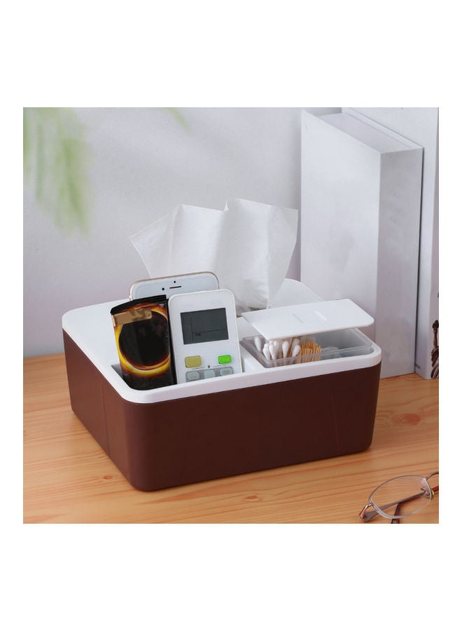 Desk Storage Box Brown/White - Image 2