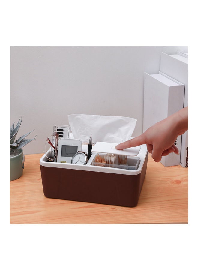 Desk Storage Box Brown/White - Image 3