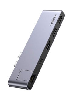 Ugreen 6 in 1 USB-C Hub For Macbook silver  - Image 1