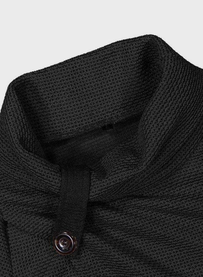 Sharpdo Solid Long Sleeve Sweater Black - Image 5